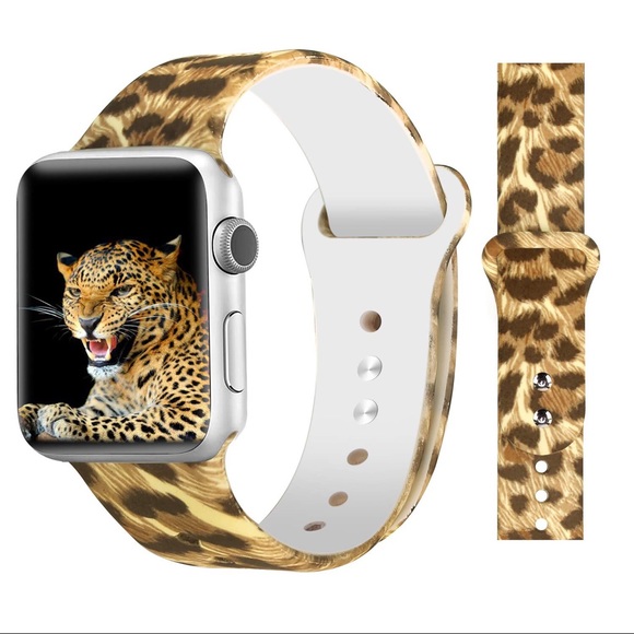 Leopard Print Silicone Watchband for Apple Watch - Picture 4 of 10